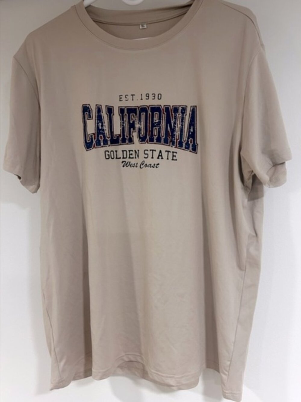 Men’s, XL, California Golden State Beige T-Shirt. Like new.